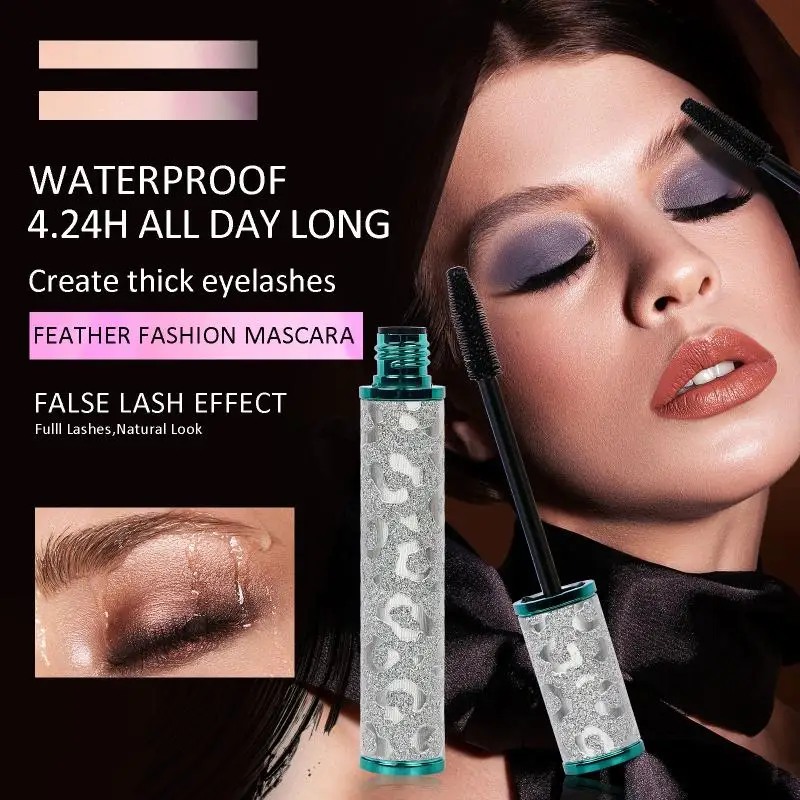 Mascara 4D imperméable à l'eau, longue durée, curling naturel dense, séchage rapide, tête de brosse fine, agrandit les yeux, maquillage des yeux