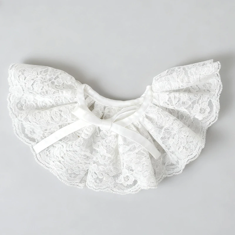 الدانتيل بلون التعادل متابعة وهمية طوق بلوزة تنورة الزخرفية برقبة Capelet الفتيات وشاح شال طوق للانفصال #6