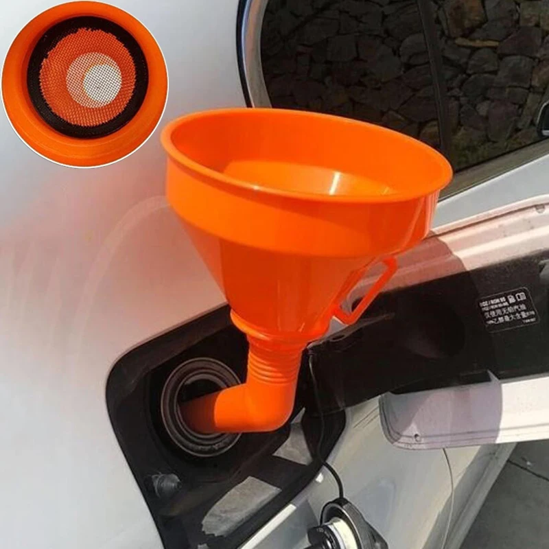 Car Motorcycle Refueling Funnel with Filter Handle Motorbike Refuel Gasoline Engine Oil Funnel Plastic Car Funnels Filling Tool cool off road helmet with motorbike atv motocross cascos motos full face flip up helm blue tooth helmet for motorcycle