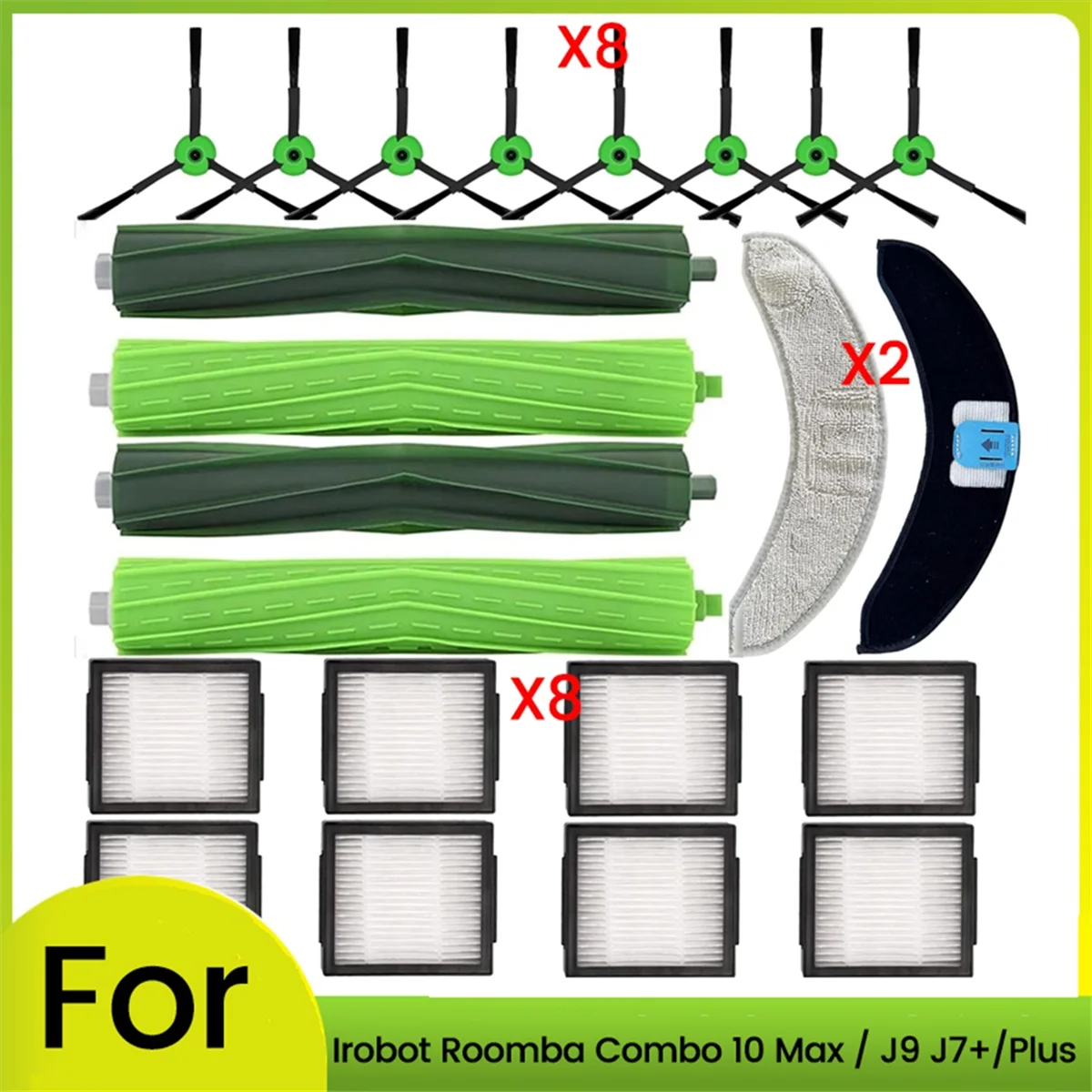 A69I dla Combo 10 Max J9 J7 +/Plus części zamienne do odkurzaczy podkładka do mopa szczotka boczna szczotka rolkowa filtra