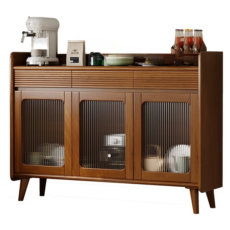 

Nordic style solid wood dining side cabinet, 80CM small apartment living room tea cabinet opposite the door