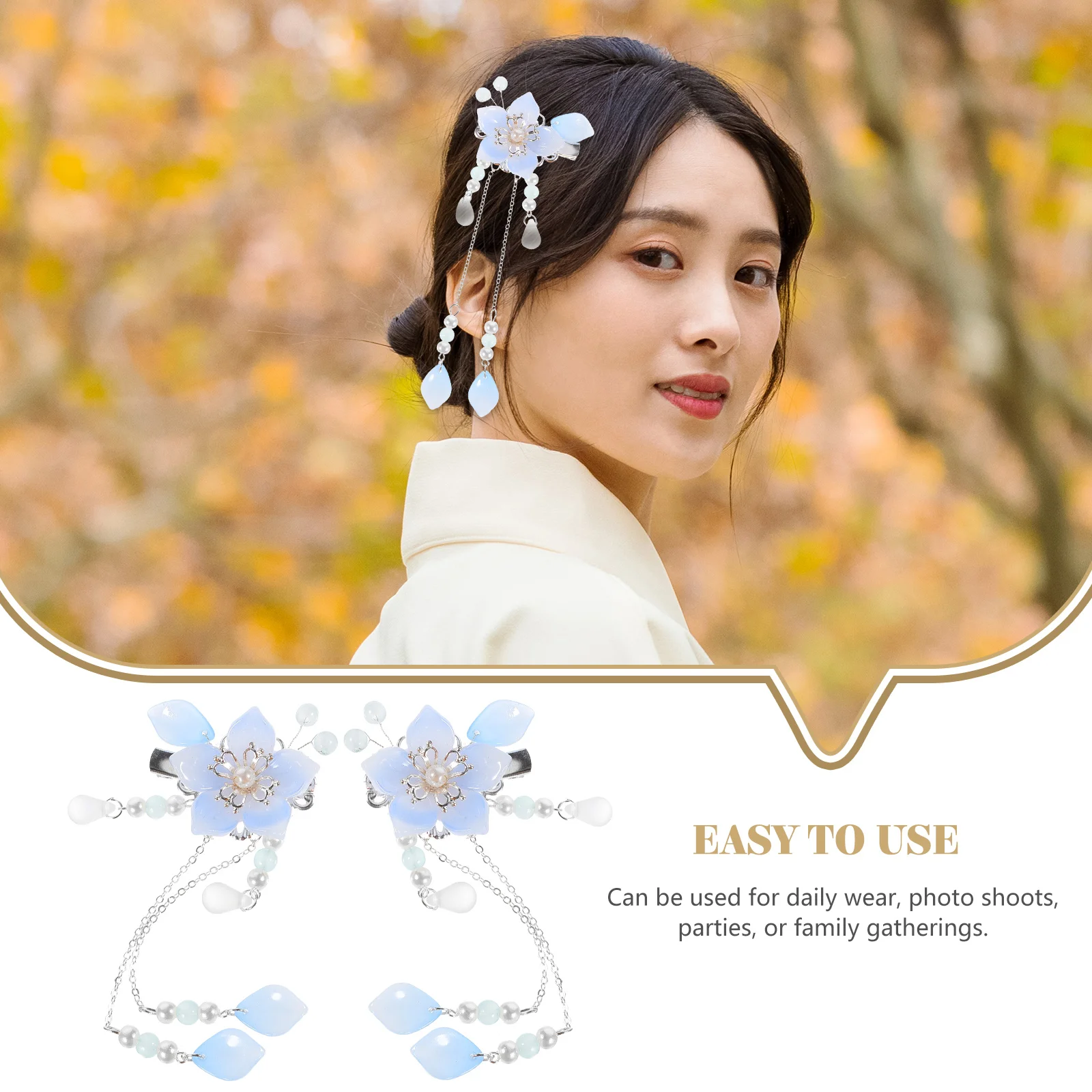 

Hair Accessories Set for Chinese Style Barrettes Decorate Tassel Clip