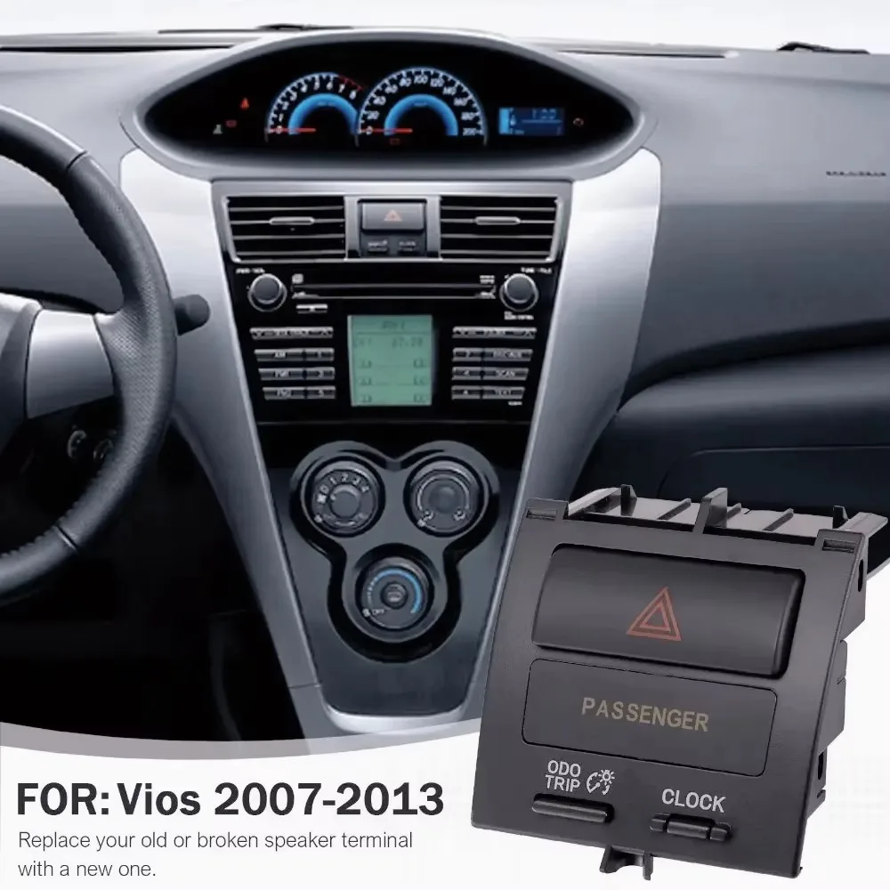

DB-AASS-Car Dashboard Emergency Switch Button Assembly Double Flash Button Warning Llight Button For TOYOTA Vios Yaris