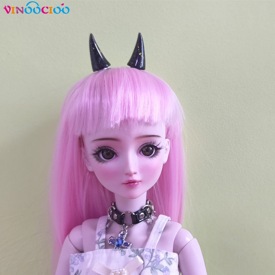 1/4 1/3 boneca bjd acessórios de cabeça resina diy demônio chifres animal orelha cocar 45cm 60cm boneca bjd diabo chifres