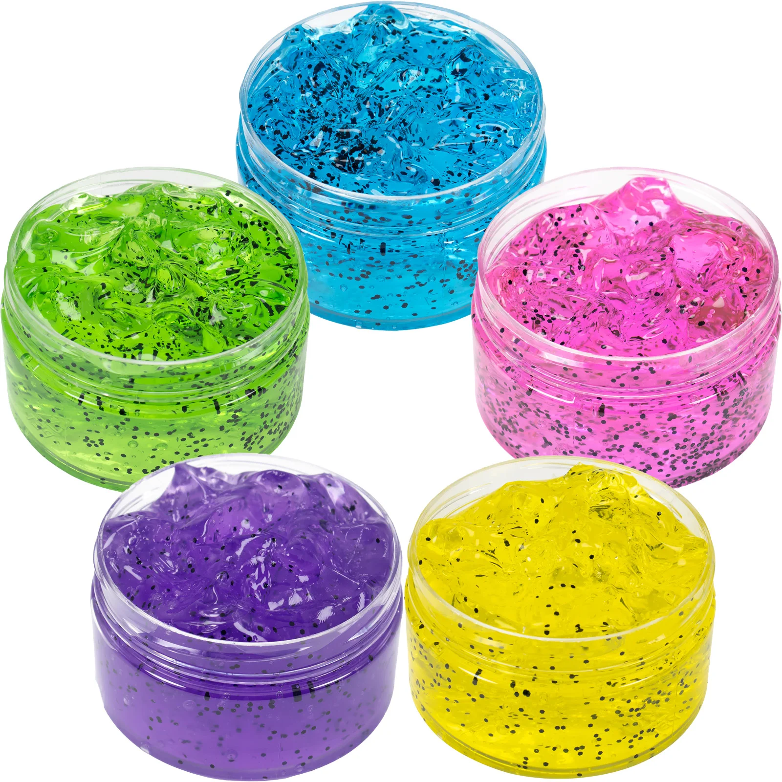 120ml DIY Scented Clear Glitter Slime Kit, Stretchy & Non-Sticky Crystal Slime Pack for Kids Teens, Ideal Anti Stress Toys