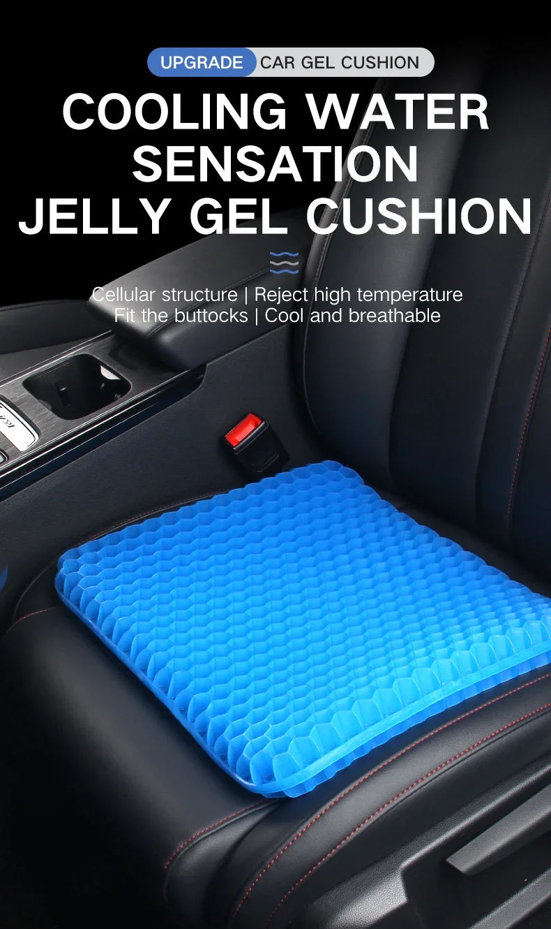 Honeycomb Gel Seat Cushion Cooling Breathable Butt Pad for Office Chair Car Seat Wheelchair Pressure Relief