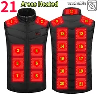 21 Areas Intelligent Electric Heating Vest Men's Winter Warm Jacket Usb Dual Control Infrared Heating Suit Casual Men Vest Coat