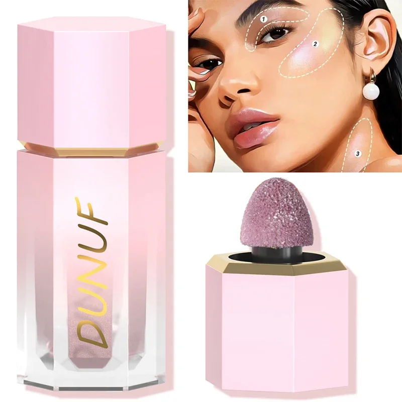 Glitter Liquid Highlight Wand Brightening Body Highlighter Sponge Stick Waterproof Lasting Gold Silver Shiny High Glow Makeup