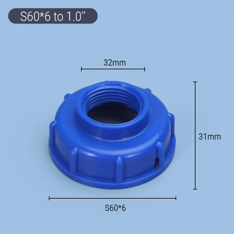 1ks s60x6 IBC vláčet komora šroubení hadicové trativod adaptér 1/2inch 3/4inch 1inch nitka IBC komora lodni dapter ťuknout konektor náhrada