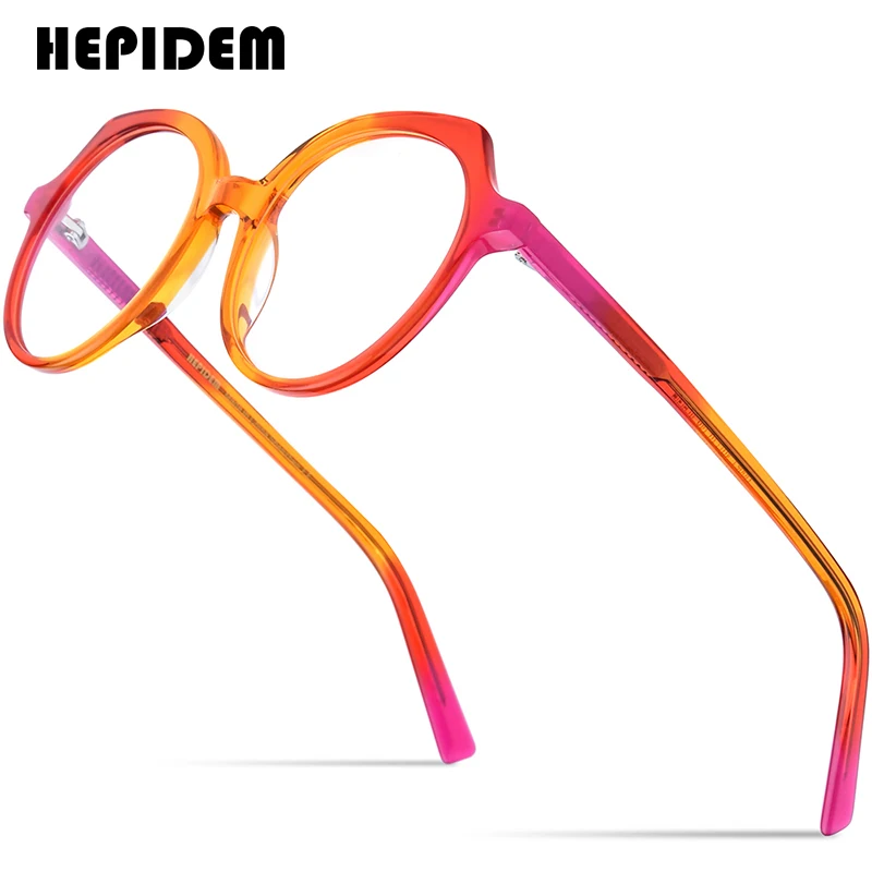 

HEPIDEM Multicolor Acetate Frame Women Designer Cat Eye Eyeglasses Ladies Spectacle Eyewear 9061