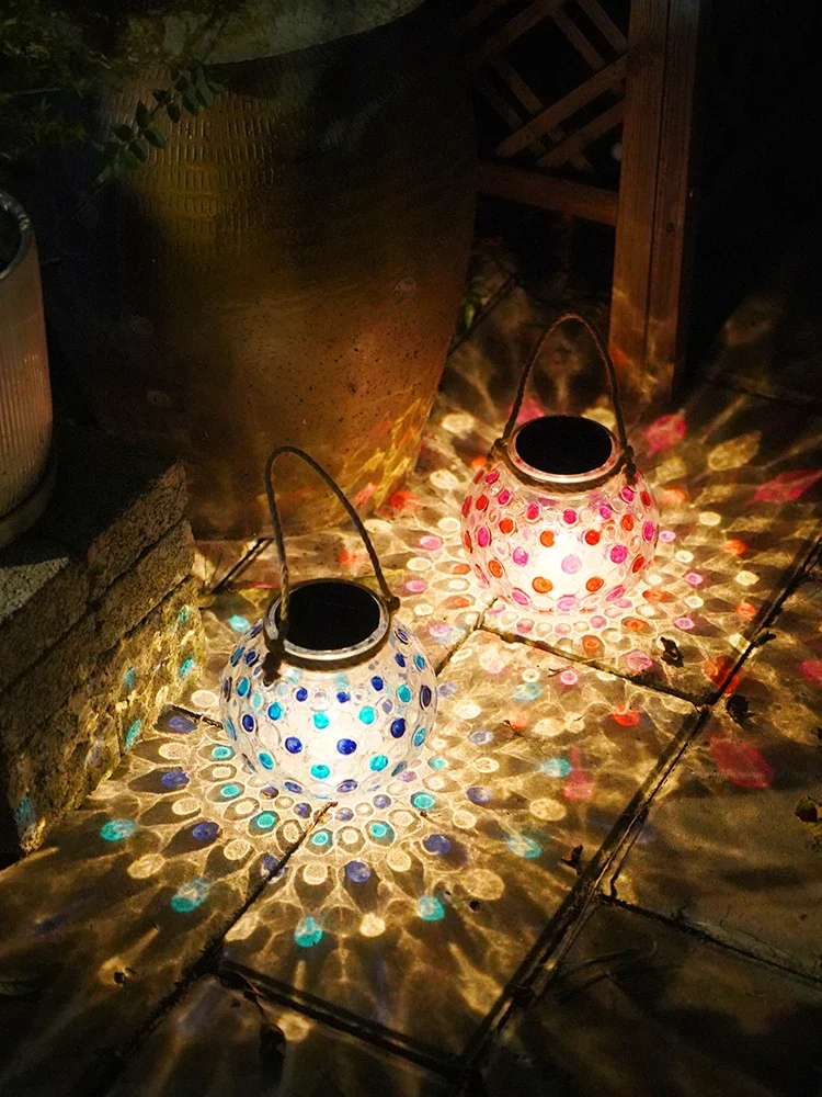 Decorative Lamp Courtyard Balcony Garden Layout Light and Shadow Ambience Light Creative Polka Dot Waterproof Small Night Lamp