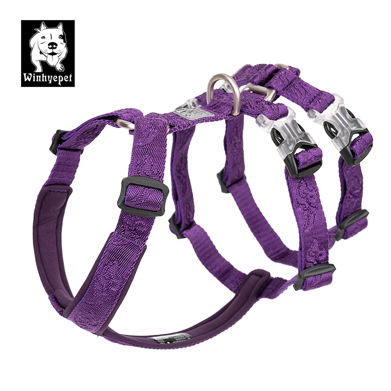 Winhyepet Dog Harness Pet Strap Adjustable Vest Triple Anti-escape Walking Traveling Pet Accessories For Small Meduim Large Dogs