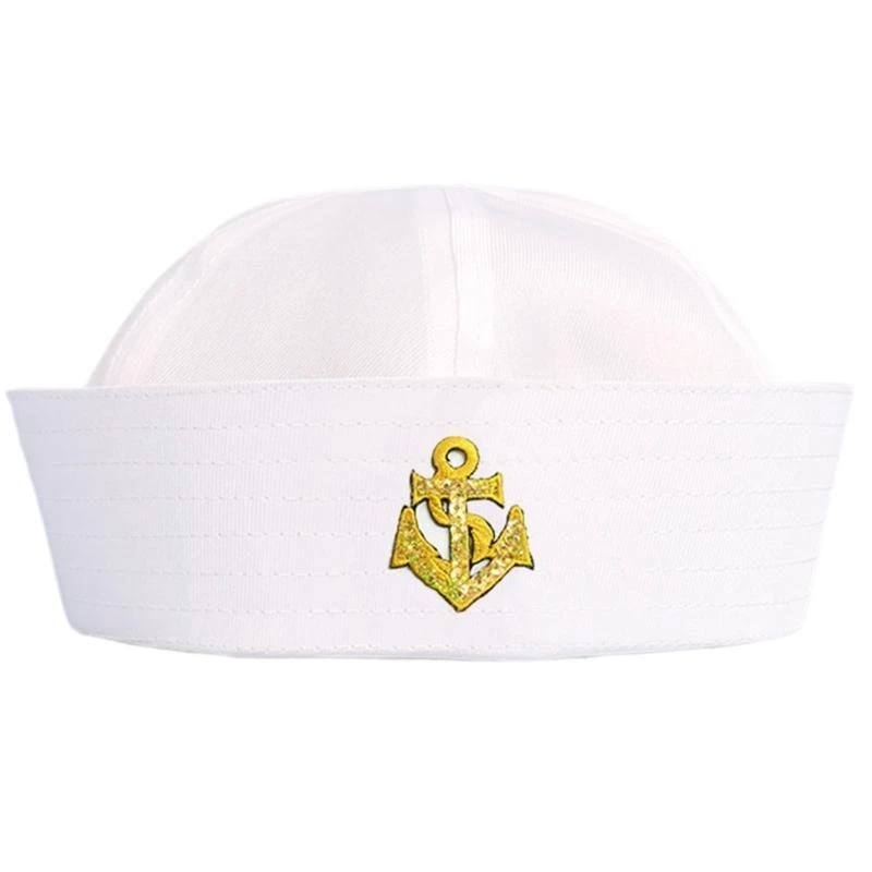 Fashion Sailor Hat Delicate Girls Woman Hat Casual Uniform Roll-Up Brim Hat Ladies for Carnivals Party Summer
