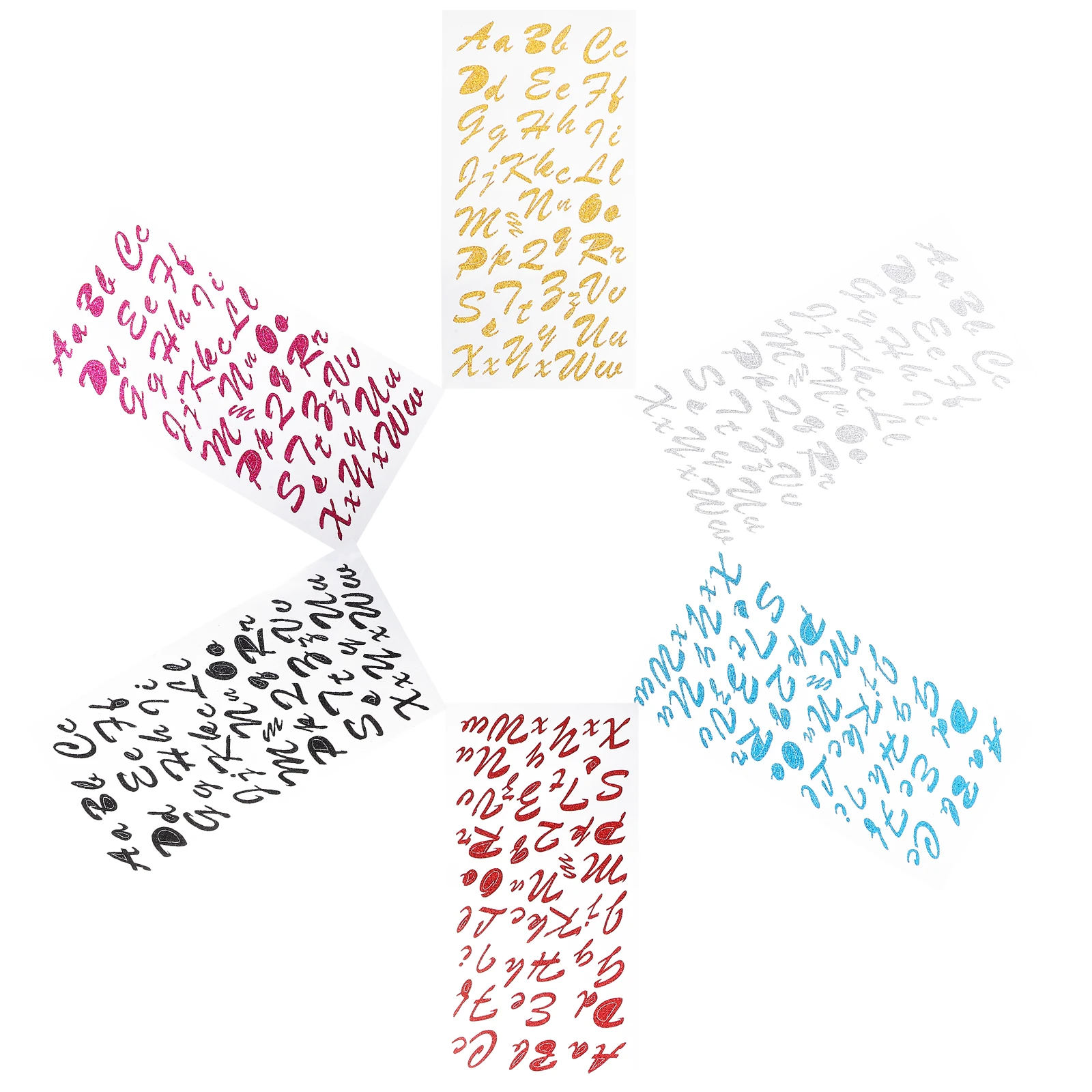

1pcs 6 Sheets Alphanumeric Stickers Letter Dimensional Colorful Self Adhesive Scrapbook Decorative DIY