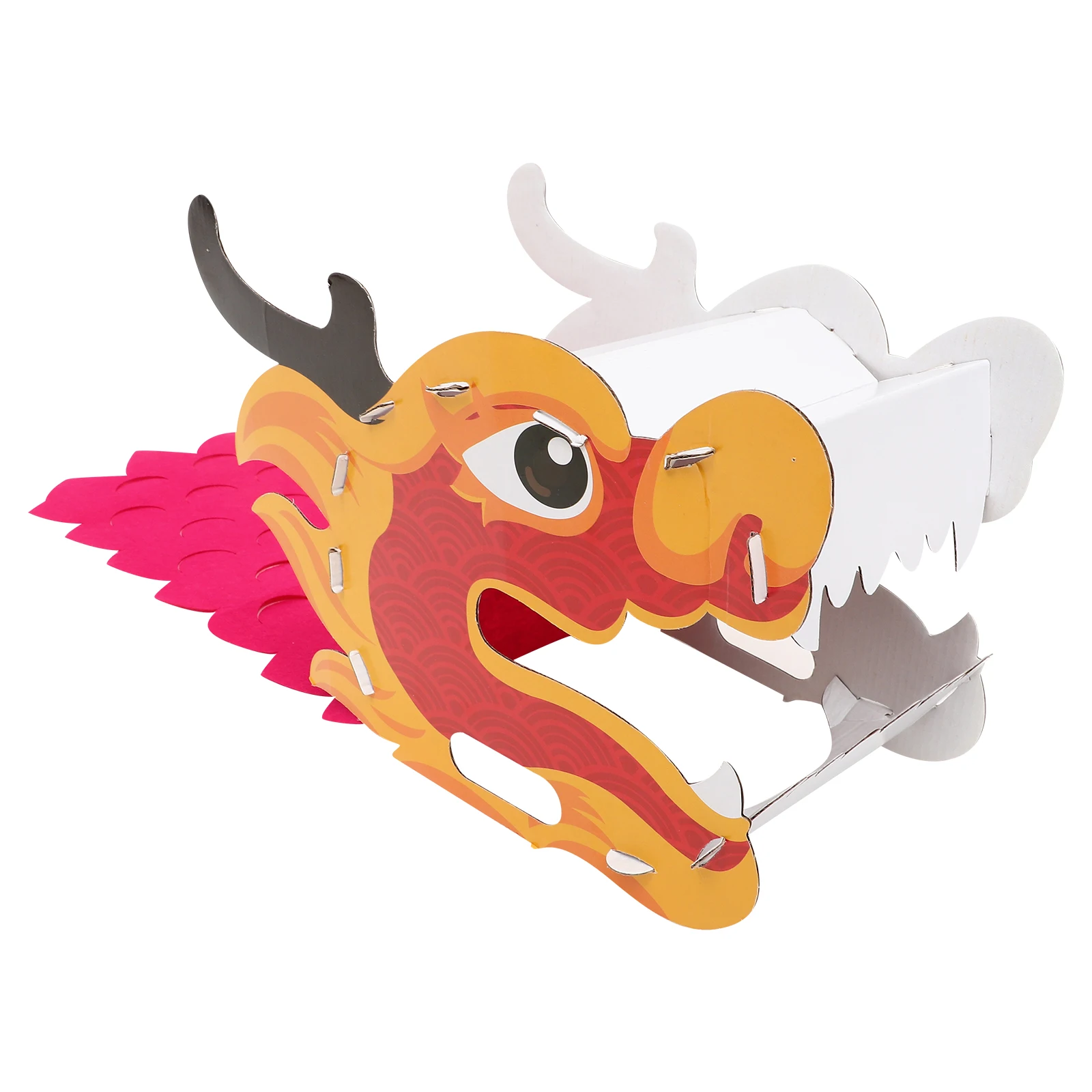 

1 set 1 Set Diy Paper Dragon Head Decoration Wearable Kids Craft Kit Chinese Style Bright Colors Imagination Creativity Teamwork