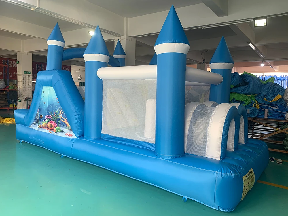 YARD Inflatable Bounce House 5.5*2.3*2.8m Bounce Castle Obstacle for Kids Inflatable Games Toys Slide Bouncer Jumping Trampoline