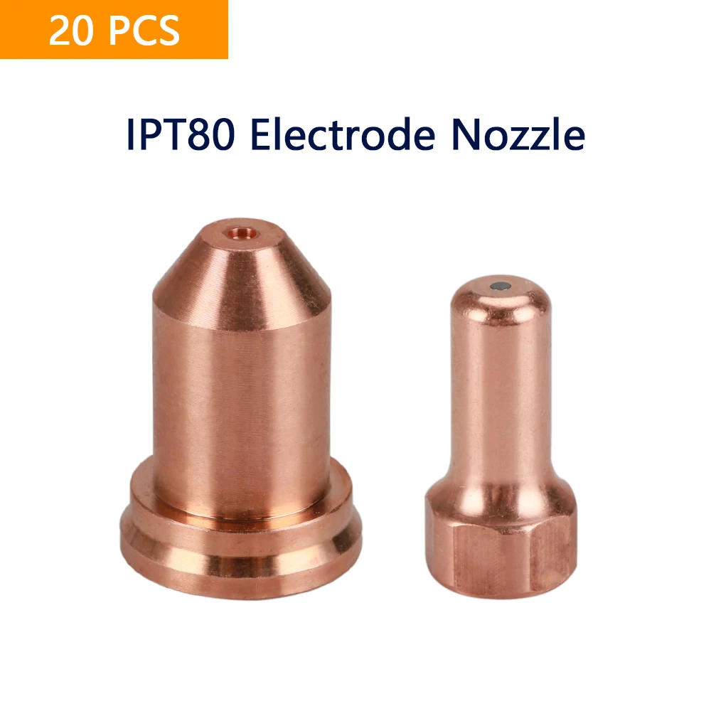 

20pcs PTM80 PTM-80 IPT-80 PT80 Electrode Tip Nozzle 1.4mm for Plasma Cutter Torch Consumables expend Accessories