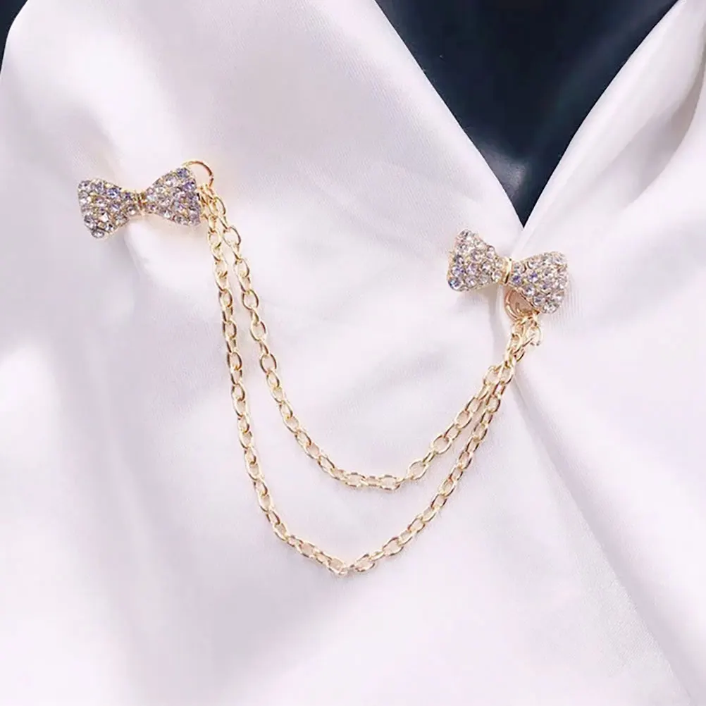 

6pcs Alloy Rhinestone Acrylic Sweater Clips for Cardigans Women Shawl Collar Brooches Fashion Clothing Accessories