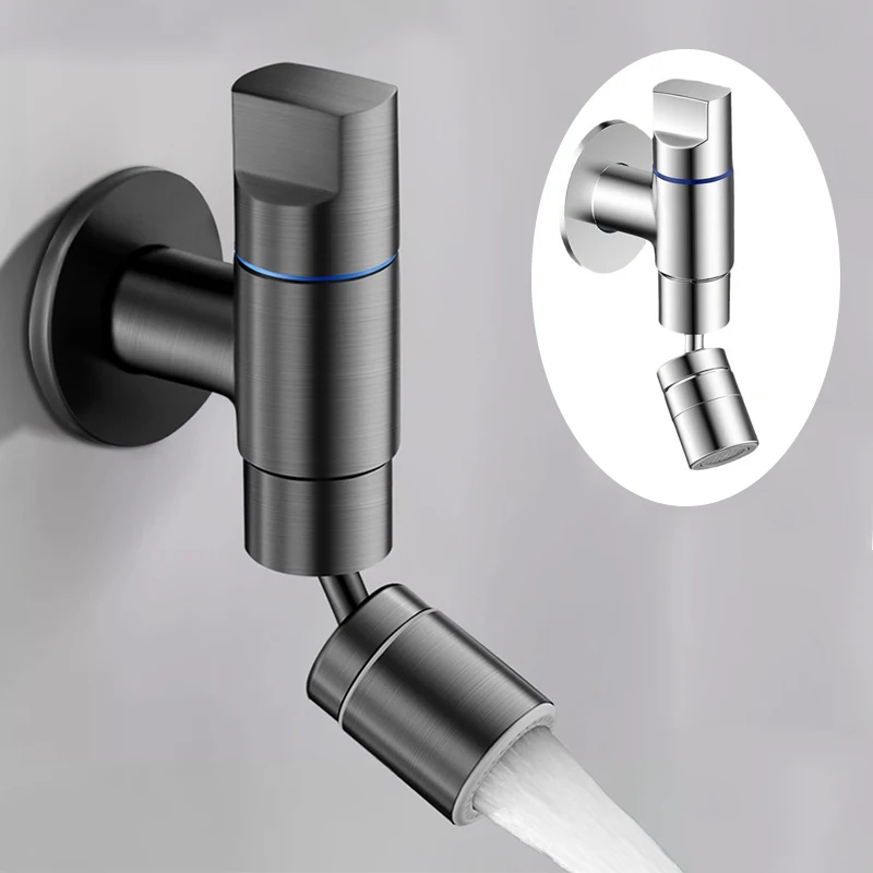 304 stainless steel Wall Mounted Single Hole 360 ° Rotate Bath Sink Faucet Balcony Water Faucet Mop Pool Tap Mini Bibcock