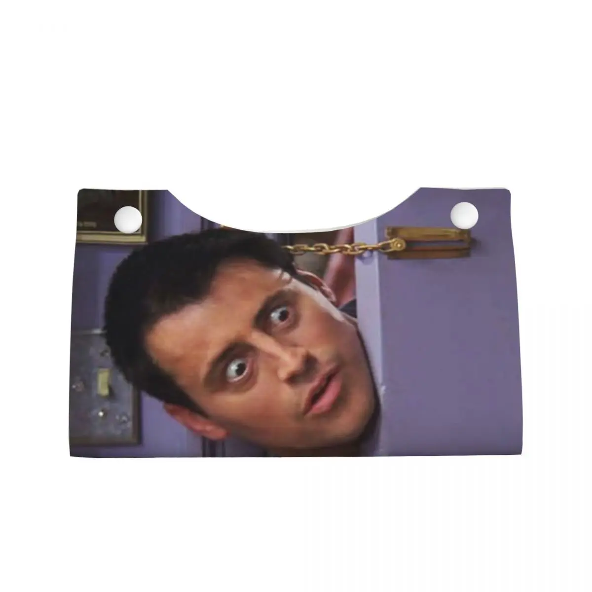 Custom Funny Joey Tribbiani Tissue Box Holder Rectangular Classic TV Show Friends PU Leather Facial Tissue Box Cover for Office