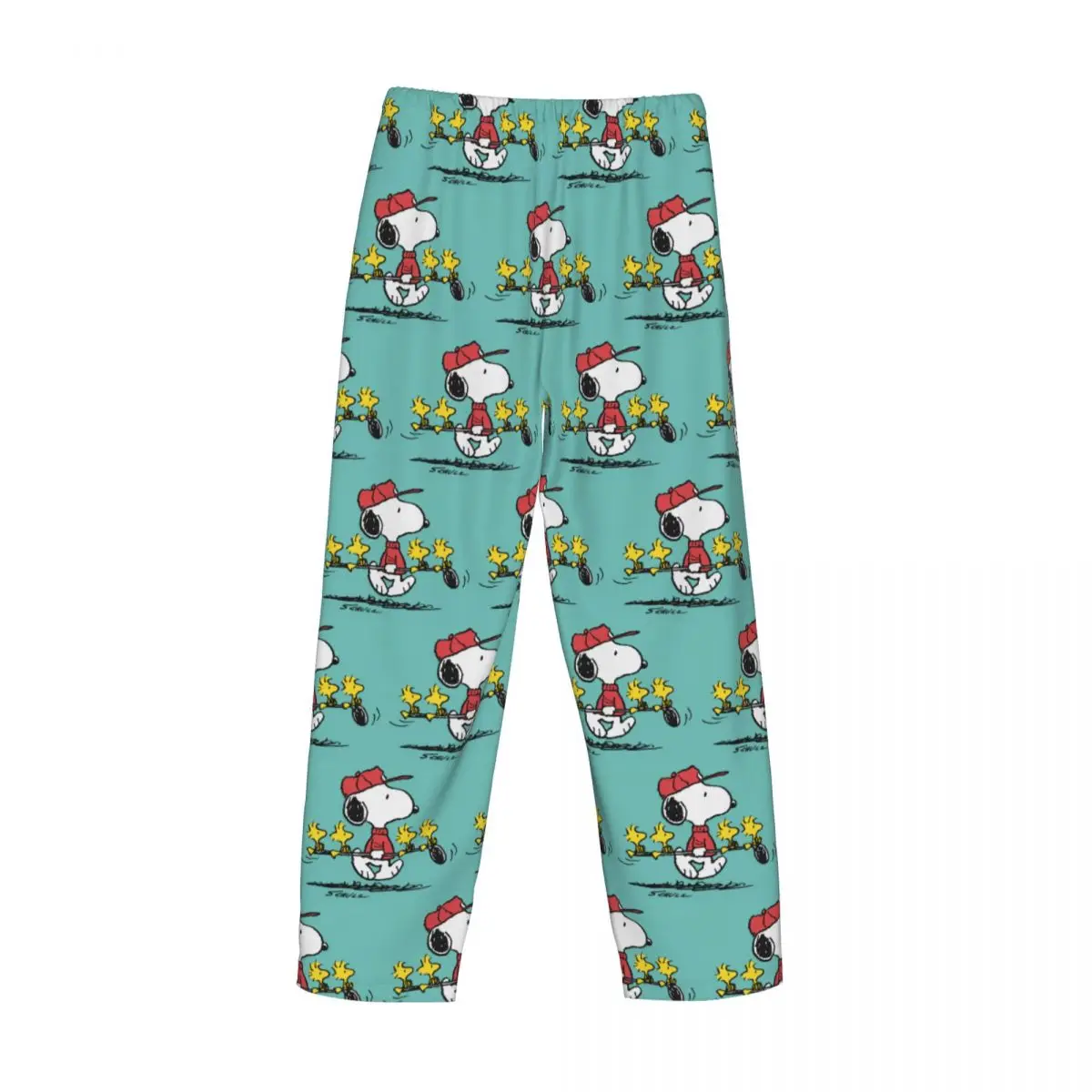 Custom Printed Men\'s Cartoon Manga Snoopy Woodstock Pajama Pants Sleepwear Sleep Lounge Bottoms with Pockets