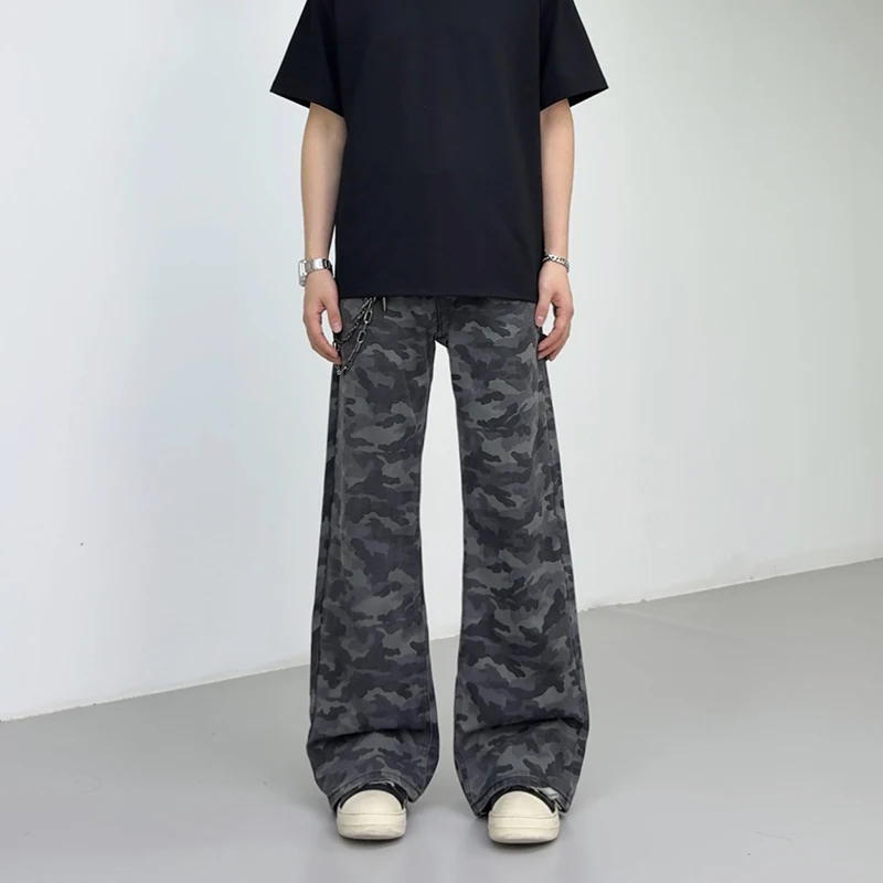 

Мужские джинсы-карго 2026: модные, свободные, прямые, в американском стиле, с широкими штанинами, повседневные, из денима, с камуфляжными вставками