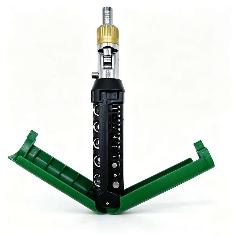 14-In-1 Multi-Angle Ratcheting Screwdriver – 3-Position Adjustment, Includes Bits Sockets – Portable Hand Tool