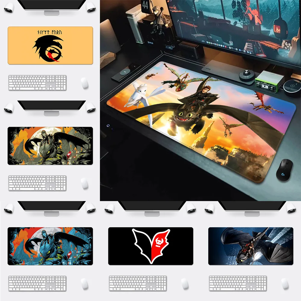 

How to T-Train Your D-Dragon Toothless Mousepad HD Printing Computer Gamers Locking Edge Non-slip Mouse Pad Keyboard PC Desk Pad