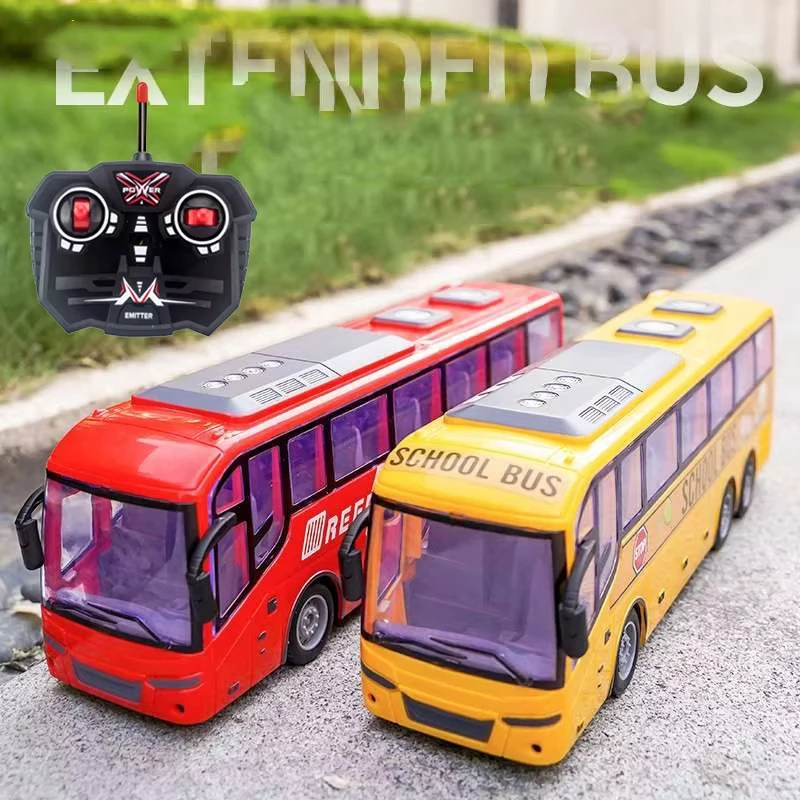 

RC Bus 1/30 Electric Remote Control Car with Light Bus School City Tour Model 27Mhz Radio Controlled Machine Toys for Boys Xmas