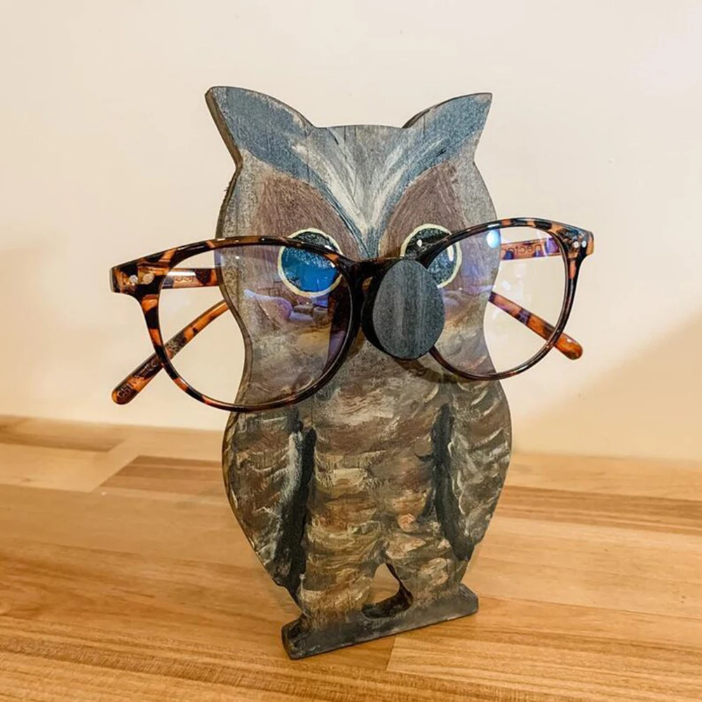 3D Kawaii Animal Glasses Rack Cute Cartoon Carvings Sunglass Display Rack Shelf Eyeglasses Stand Jewelry Wooden Holder Showcase