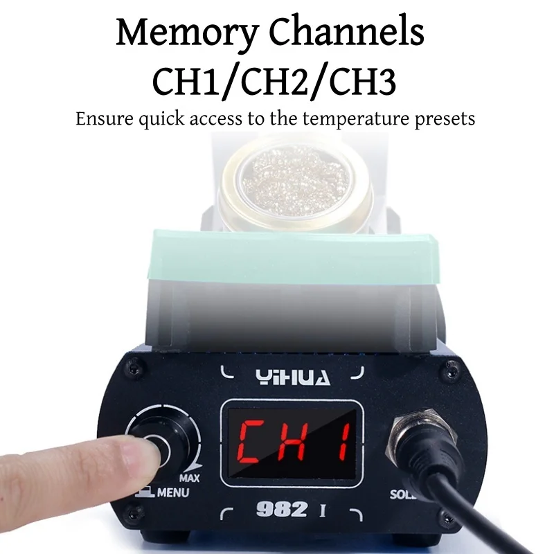 YIHUA 982-I محطة لحام 2S ذوبان القصدير السريع 4 قنوات تخزين وإيقاف تلقائي آمن للحام الموثوق به في ورش العمل #2