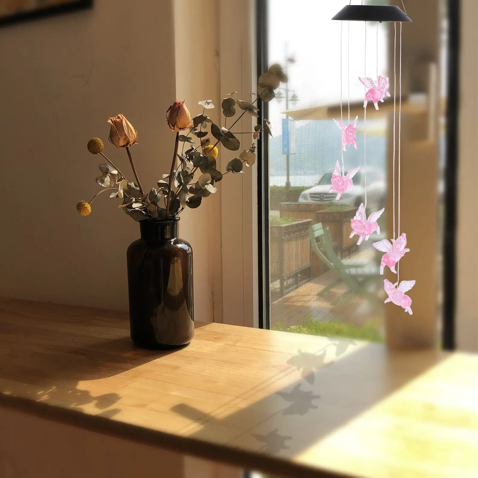 

Светодиодный солнечный ветряной колокольчик с меняющими цвет огнями, декоративная лампа для сада, патио, двора, балкона