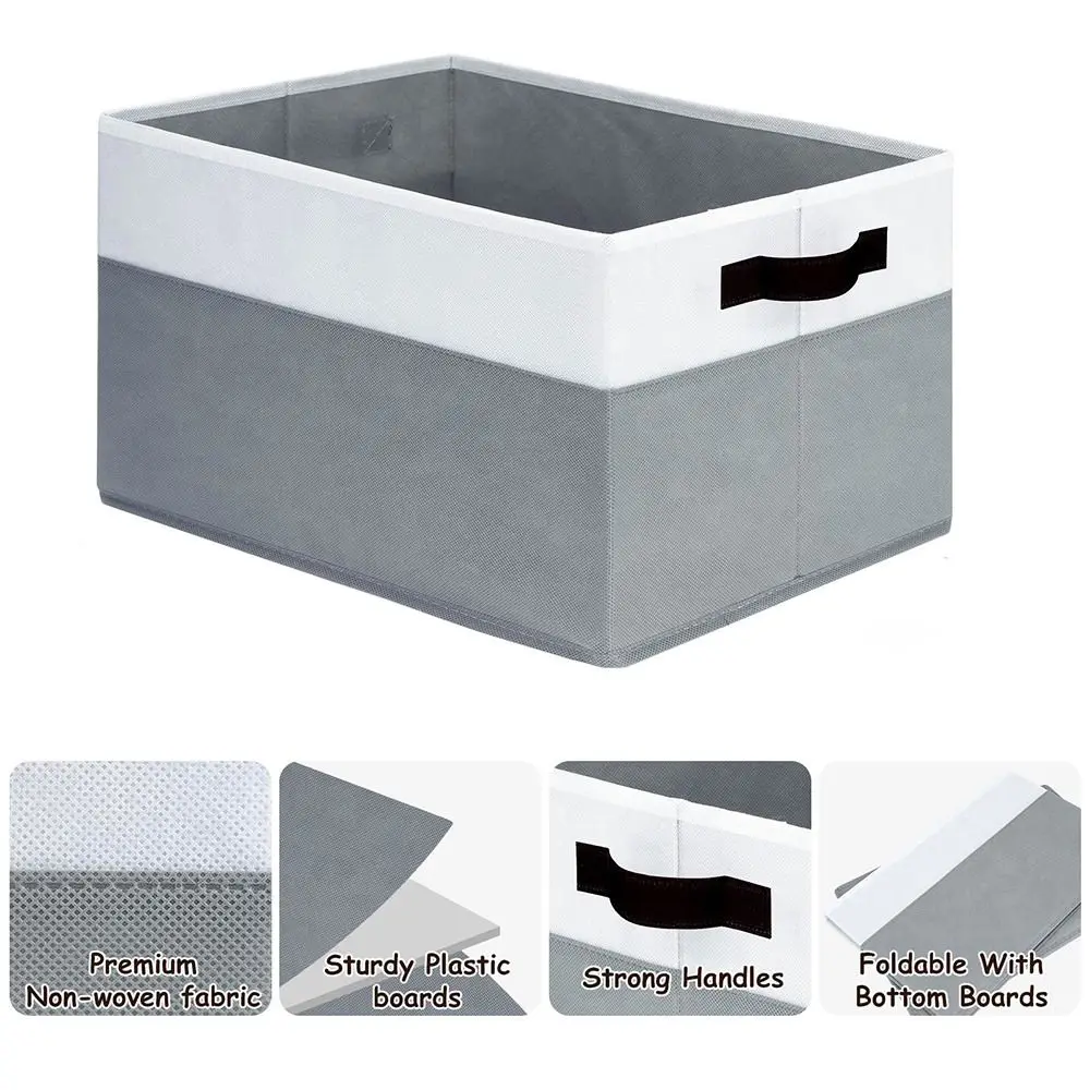 

with Lids Large Storage Bins Dustproof Stackable Closet Organizers Strong Handles Storage Baskets