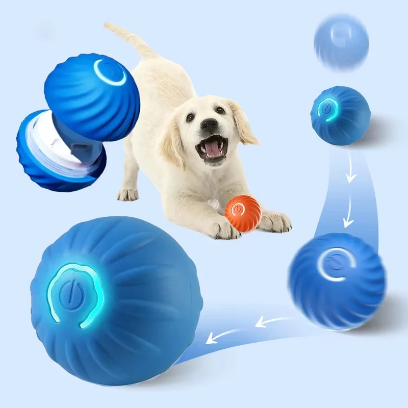 Dog Smart Bouncing Ball Interactive Rolling Ball Toy Cats Dog Training Toy Automatic Moving Bouncing Ball Pet Toys