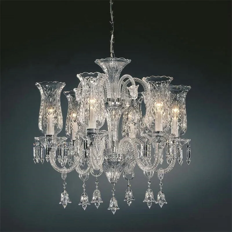 AOSONG Crystal Chandelier Lamp European Style LED Pendant Light Decorative Fixtures for Home Living Room