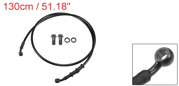 Motoforti 90 cm Motorrad geflochtener hydraulischer Bremsleitung Ölschlauch Schwarz Armeegrün 1 Set – Detail 5