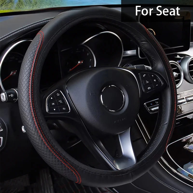 

Car Steering Wheel Cover Microfiber Leather Protection Cover Anti Slip Lid For Seat Ibiza 6l 6J Leon Mk3 mk2 5F 2 Cupra Alhambra