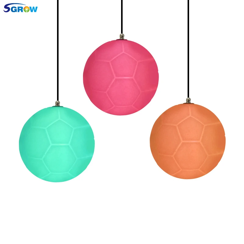 SGROW Glowing Football Light Fixture for Bar Bedroom Living Room Dinning Room Pendant Lamp Resin Copa del Mundo Football Lamps