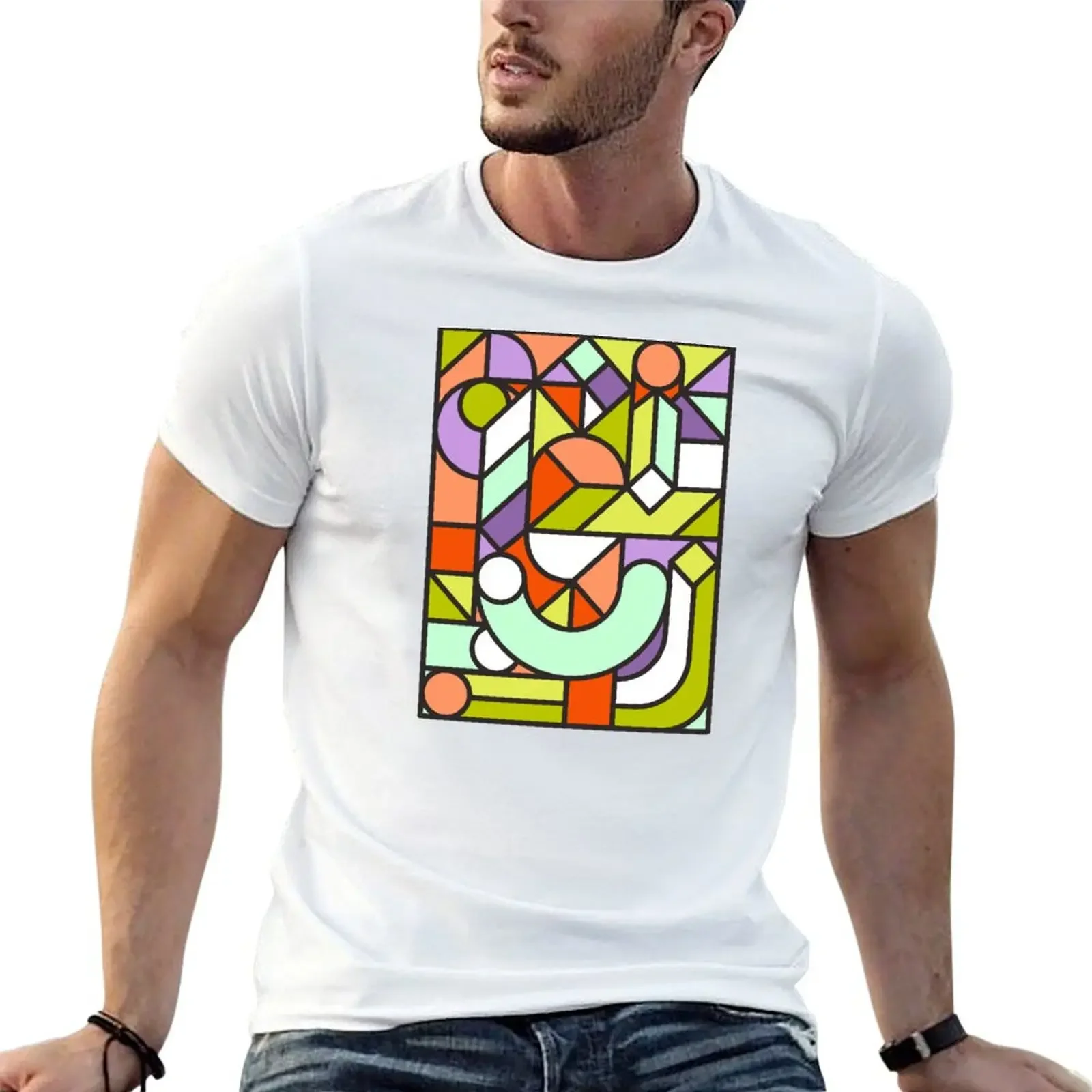 Abstract Mosaic Shapes T-Shirt sports fans designer shirts customs basketball graphic tees mens tall t shirts