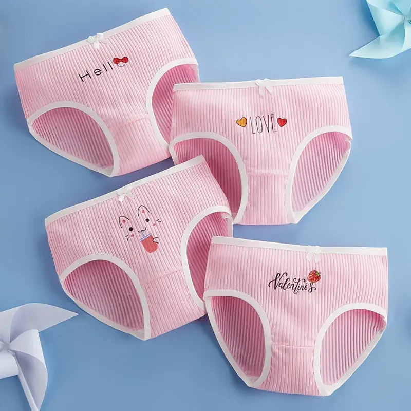 Teen Girls Antibacterial Panties Summer Children Clothing Thin Cotton Print Underwear Kids Cute Briefs Baby Breathable Knickers