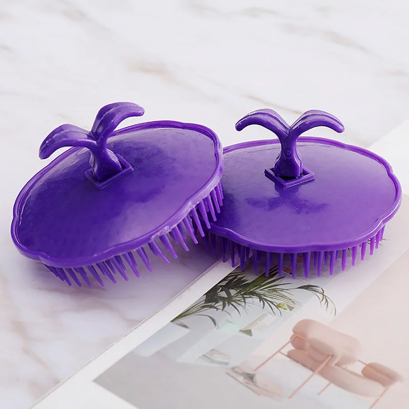 Cepillo de plástico para masaje del cuero cabelludo, peine de champú de dientes anchos, masajeador suave, herramienta de lavado de peluquería