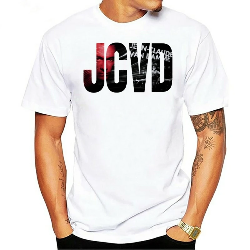 JCVD Logo Jean Claude Van Damme White T Shirt Top - Mens And Kids Sizes