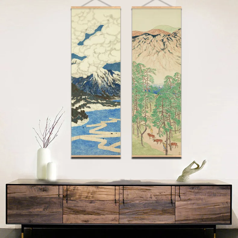 

Japan Style Scroll Wall Paintings Ukiyoe Living Room Bedroom Decor Aesthetic Wall Art Hanging Tapestry Home Decoration Poster