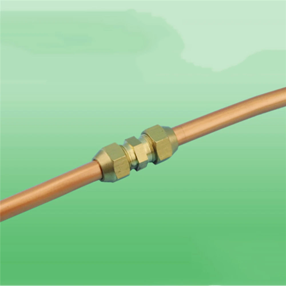 6/ 8/ 10 /12มม.ตัวเชื่อมต่อทองแดงเครื่องปรับอากาศตู้เย็นทองแดงท่ออลูมิเนียมเชื่อมต่อเครื่องทำความเย็นอะไหล่