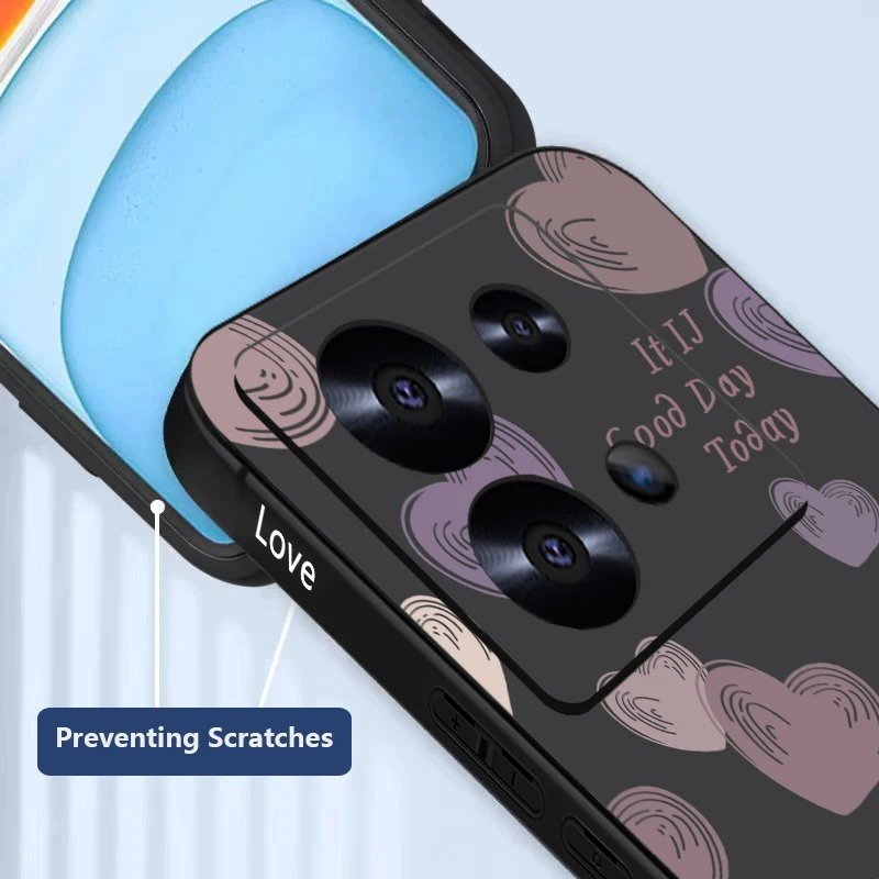Candy Color Love Hearts Case For Xiaomi Redmi Note 13 14 12 11 10 Pro Poco F6 X6 X5 Mi 11 Lite 5G NE 11T 13T Pro Lanyard Case