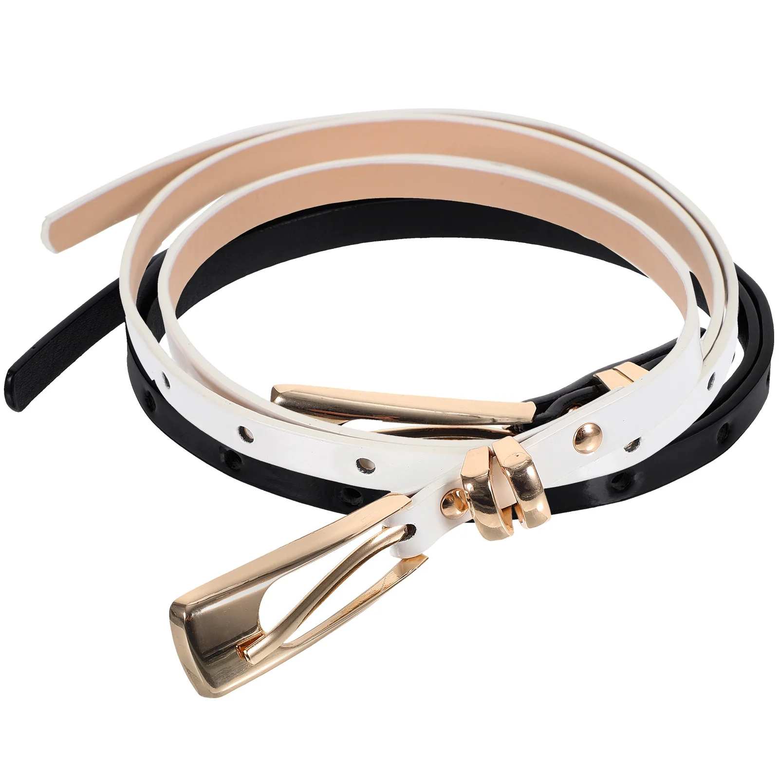 

2Pcs Adjustable Women Belts Metal Buckle Waist Accessory for Jeans Dresses Practical Gift Belts for Women