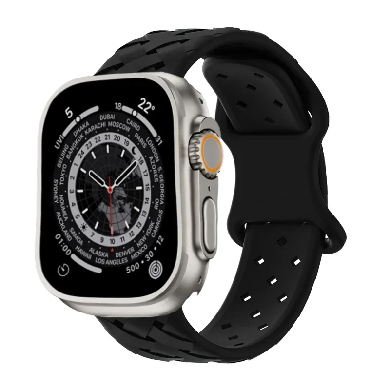 Силиконовый ремешок для Apple Watch 10 46 мм 42 мм Спортивный ремешок для Iwatch Series 9 8 7 6 5 4 3 2 1 49 мм 45 мм 44 мм 41 мм 38 мм Браслет