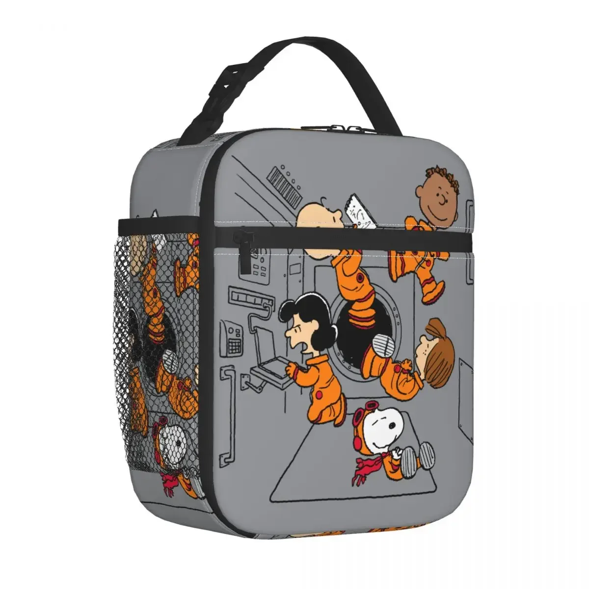 SPACE Peanuts Gang In Space Insulated Lunch Bags Cooler Lunch Container Snoopy Portable Lunch Box Food Handbags Office Picnic