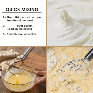 Hamuru ekmek için paslanmaz çelik ekmek kızartma makinesinde karıştırma-hamur için portatif spatula, delik, çift, alet, hızlı karıştırma, kütle için çırpma teli, Danca, Hollandaca, çalkalayıcı yumurta 8 numaraya kadar olan en çok satan 11 meksikalı