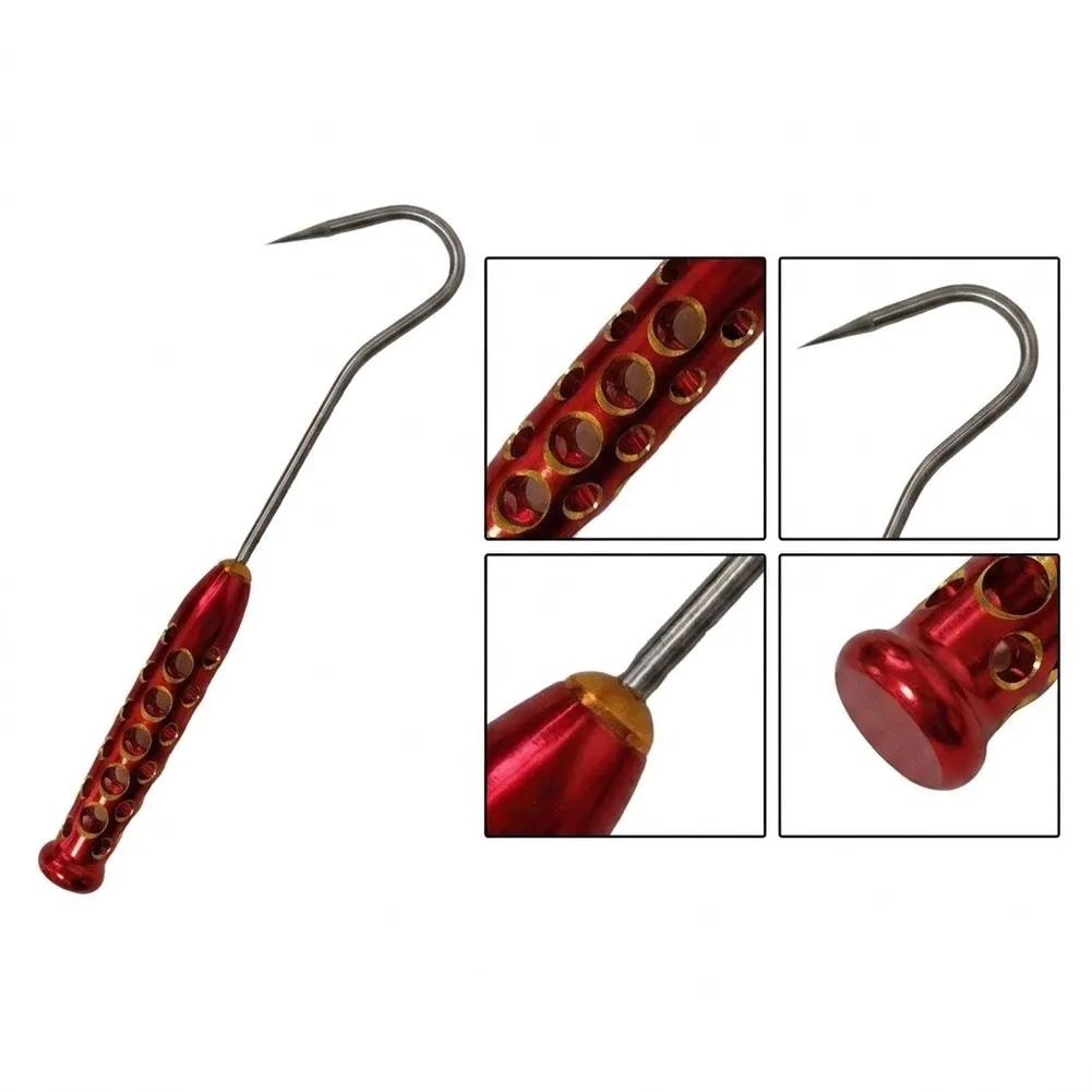 Portable Fishing Gaff Hook Fishing Tool Aluminum Alloy Gaff Fishing Hand Gaff Extended Gear Compatible Rust Resistant Material